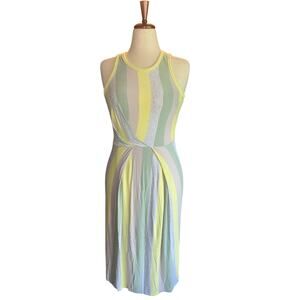 Lou & Grey LOFT Striped Midi Dress | Sleeveless Knit | Pastel | Size Small
